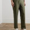 Straight-Leg Puppytooth Linen Suit Trousers - FR Straight-Leg Puppytooth Linen Suit Trousers - FR