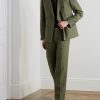 Straight-Leg Puppytooth Linen Suit Trousers - OU Straight-Leg Puppytooth Linen Suit Trousers - OU