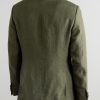 Double-Breasted Puppytooth Linen Suit Jacket - BK