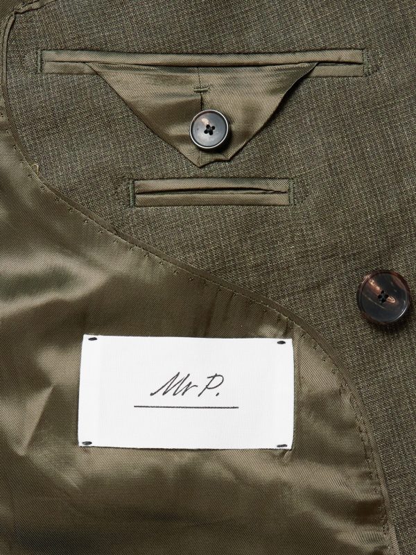 Double-Breasted Puppytooth Linen Suit Jacket - E1