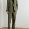 Double-Breasted Puppytooth Linen Suit Jacket - OU