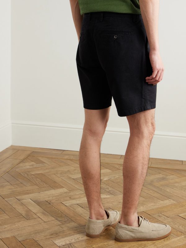 Straight-Leg Garment-Dyed Cotton-Blend Twill Bermuda Shorts - BK Straight-Leg Garment-Dyed Cotton-Blend Twill Bermuda Shorts - BK