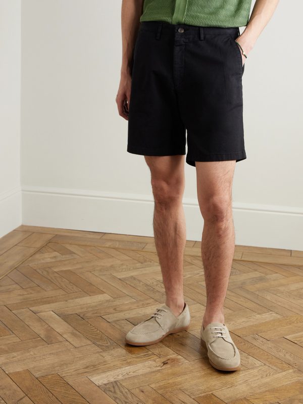 Straight-Leg Garment-Dyed Cotton-Blend Twill Bermuda Shorts - FR Straight-Leg Garment-Dyed Cotton-Blend Twill Bermuda Shorts - FR