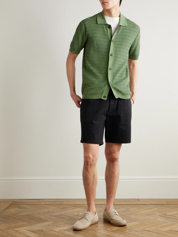 Straight-Leg Garment-Dyed Cotton-Blend Twill Bermuda Shorts - OU Straight-Leg Garment-Dyed Cotton-Blend Twill Bermuda Shorts - OU