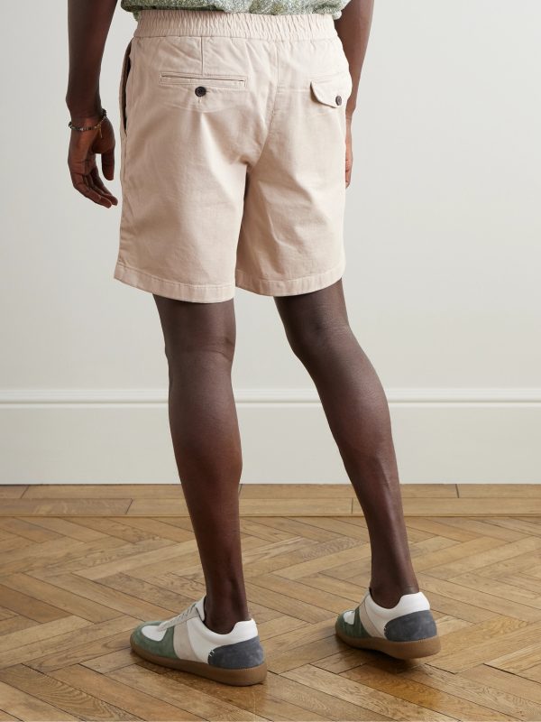 Straight-Leg Garment-Dyed Organic Cotton-Blend Twill Shorts - BK Straight-Leg Garment-Dyed Organic Cotton-Blend Twill Shorts - BK