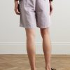 Straight-Leg Organic Cotton and Linen-Blend Drawstring Shorts - BK Straight-Leg Organic Cotton and Linen-Blend Drawstring Shorts - BK