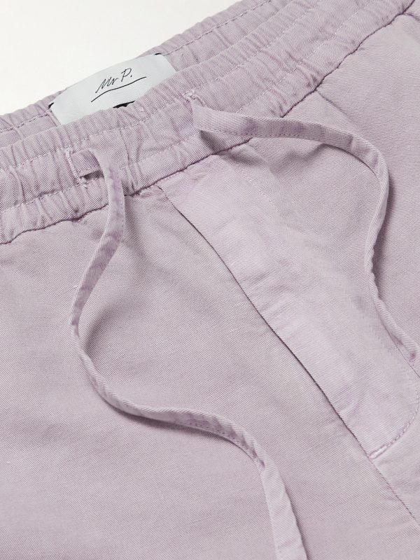 Straight-Leg Organic Cotton and Linen-Blend Drawstring Shorts - CU Straight-Leg Organic Cotton and Linen-Blend Drawstring Shorts - CU