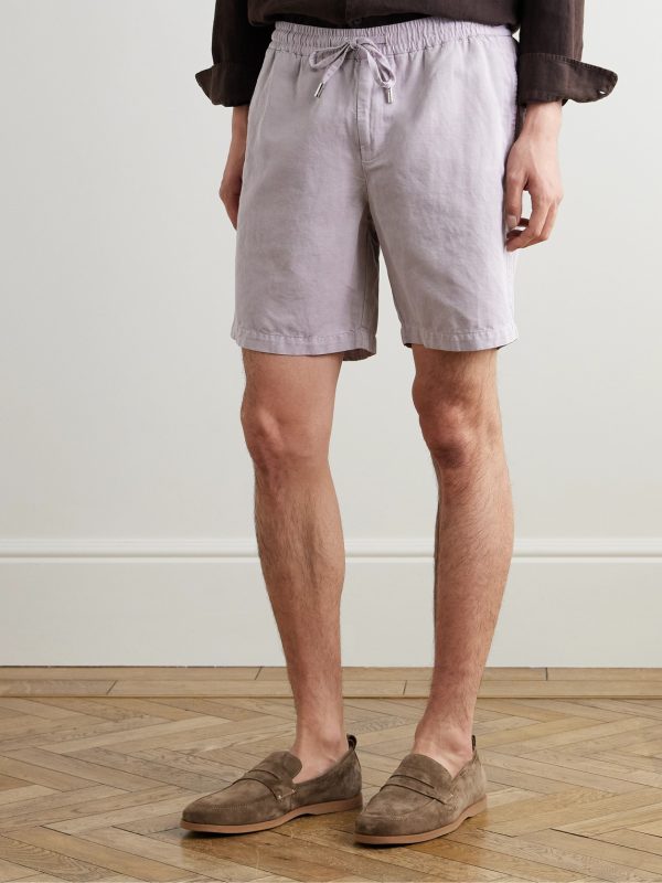 Straight-Leg Organic Cotton and Linen-Blend Drawstring Shorts - FR Straight-Leg Organic Cotton and Linen-Blend Drawstring Shorts - FR
