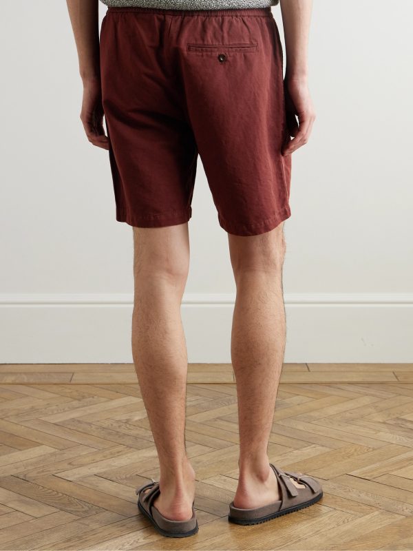 Straight-Leg Organic Cotton and Linen-Blend Drawstring Shorts - BK