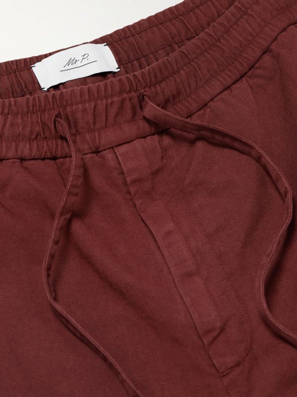 Straight-Leg Organic Cotton and Linen-Blend Drawstring Shorts - CU