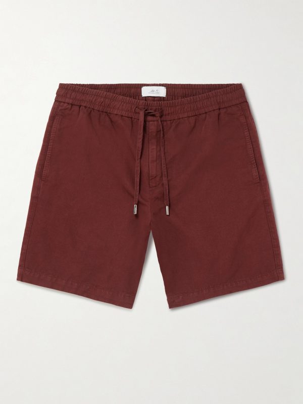 Straight-Leg Organic Cotton and Linen-Blend Drawstring Shorts