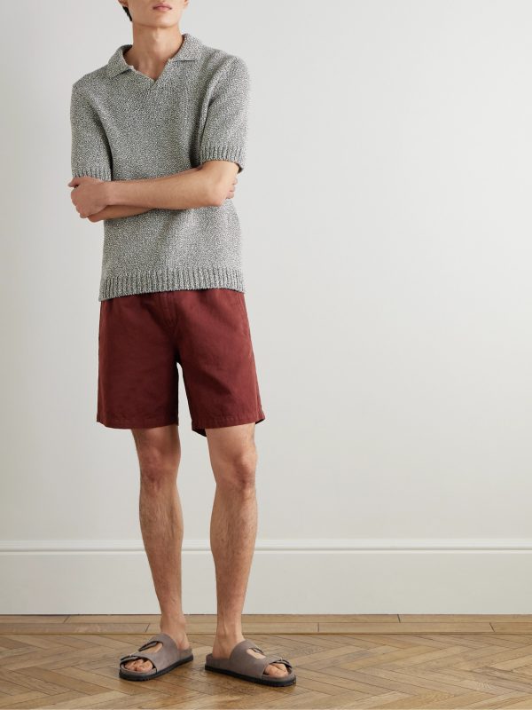 Straight-Leg Organic Cotton and Linen-Blend Drawstring Shorts - OU