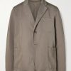 Unstructured Garment-Dyed Organic Cotton and Linen-Blend Suit Jacket Unstructured Garment-Dyed Organic Cotton and Linen-Blend Suit Jacket