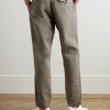 Steve Slim-Fit Pleated Organic Cotton and Linen-Blend Twill Trousers - BK
