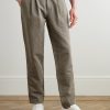 Steve Slim-Fit Pleated Organic Cotton and Linen-Blend Twill Trousers - FR
