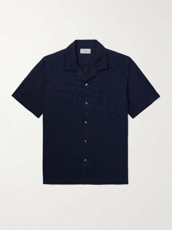 Michael 2 Convertible-Collar Cotton and Linen-Blend Twill Shirt Michael 2 Convertible-Collar Cotton and Linen-Blend Twill Shirt