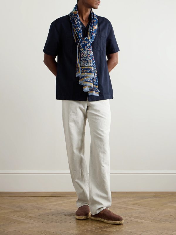 Michael 2 Convertible-Collar Cotton and Linen-Blend Twill Shirt - OU Michael 2 Convertible-Collar Cotton and Linen-Blend Twill Shirt - OU