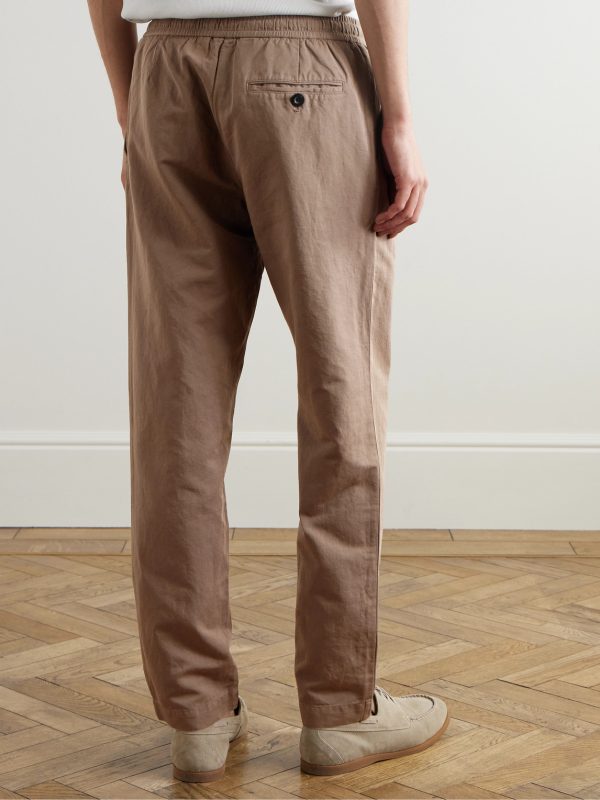 James Straight-Leg Cotton and Linen-Blend Twill Drawstring Trousers - BK James Straight-Leg Cotton and Linen-Blend Twill Drawstring Trousers - BK