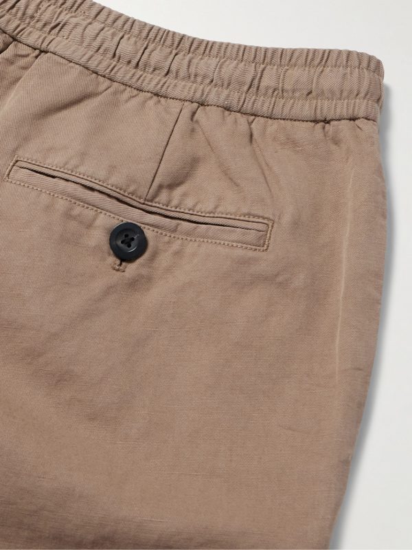 James Straight-Leg Cotton and Linen-Blend Twill Drawstring Trousers - CU James Straight-Leg Cotton and Linen-Blend Twill Drawstring Trousers - CU
