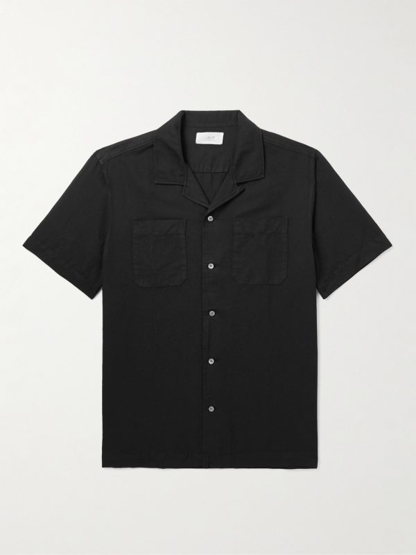 Michael 2 Convertible-Collar Cotton and Linen-Blend Twill Shirt Michael 2 Convertible-Collar Cotton and Linen-Blend Twill Shirt