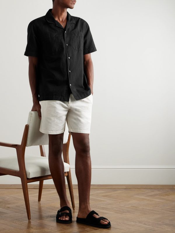 Michael 2 Convertible-Collar Cotton and Linen-Blend Twill Shirt - OU Michael 2 Convertible-Collar Cotton and Linen-Blend Twill Shirt - OU