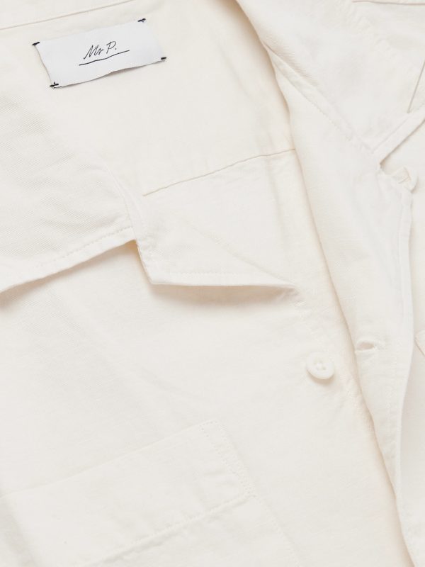 Camp-Collar Cotton and Linen-Blend Twill Shirt - CU