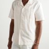 Camp-Collar Cotton and Linen-Blend Twill Shirt - FR