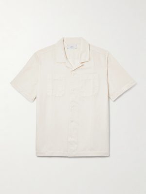 Camp-Collar Cotton and Linen-Blend Twill Shirt Camp-Collar Cotton and Linen-Blend Twill Shirt