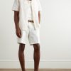 Camp-Collar Cotton and Linen-Blend Twill Shirt - OU