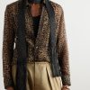 Fringed Crystal-Embellished Crocheted Scarf - OU