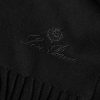 Logo-Embroidered Fringed Herringbone Cashmere Scarf - CU