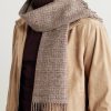 Fringed Cashmere-Tweed Scarf - OU Fringed Cashmere-Tweed Scarf - OU