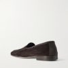 Polperro Leather-Trimmed Suede Penny Loafers - BK