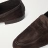 Polperro Leather-Trimmed Suede Penny Loafers - CU