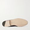 Polperro Leather-Trimmed Suede Penny Loafers - E1