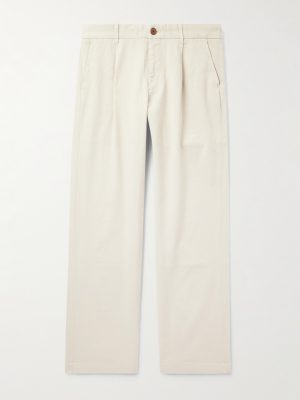 Edward Straight-Leg Pleated Cotton-Blend Cavalry Twill Trousers