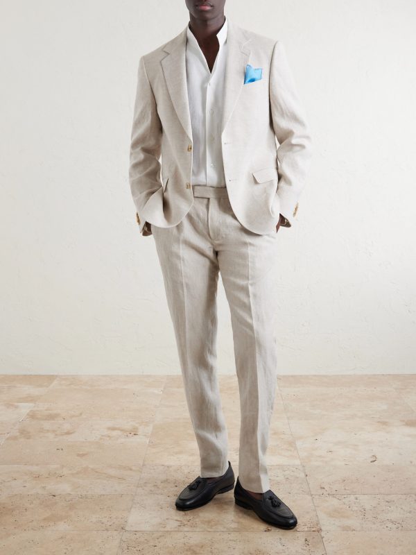 Phillip Slim-Fit Linen Suit Trousers - OU Phillip Slim-Fit Linen Suit Trousers - OU