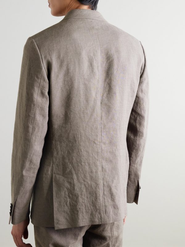 Slim-Fit Linen Suit Jacket - BK Slim-Fit Linen Suit Jacket - BK