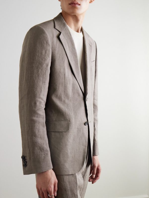 Slim-Fit Linen Suit Jacket - FR Slim-Fit Linen Suit Jacket - FR