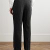 Steve Straight-Leg Pleated Linen Tuxedo Trousers - BK Steve Straight-Leg Pleated Linen Tuxedo Trousers - BK