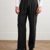 Steve Straight-Leg Pleated Linen Tuxedo Trousers - FR Steve Straight-Leg Pleated Linen Tuxedo Trousers - FR