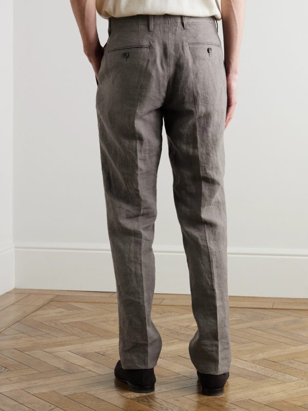 Phillip Slim-Fit Linen Suit Trousers - BK Phillip Slim-Fit Linen Suit Trousers - BK