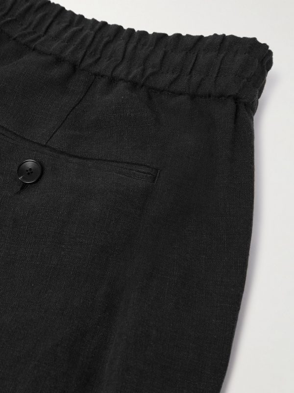 James Straight-Leg Linen Drawstring Trousers - CU James Straight-Leg Linen Drawstring Trousers - CU