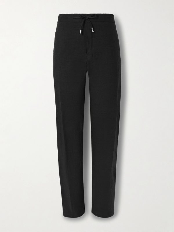 James Straight-Leg Linen Drawstring Trousers James Straight-Leg Linen Drawstring Trousers