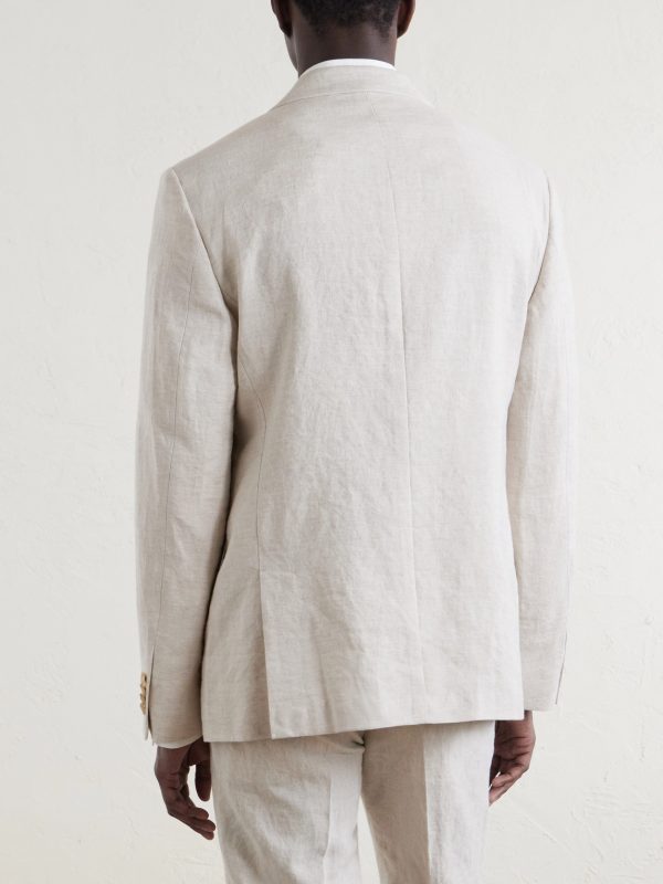 Slim-Fit Linen Suit Jacket - BK Slim-Fit Linen Suit Jacket - BK