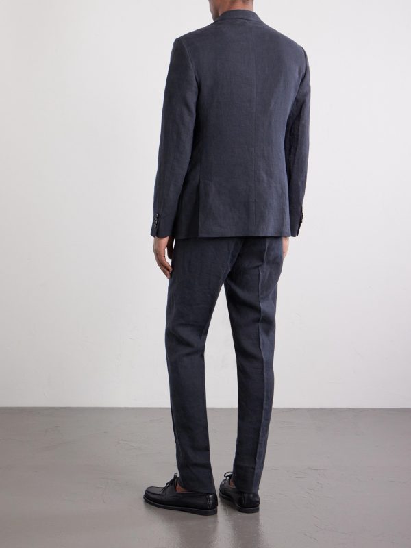 Slim-Fit Linen Suit Jacket - BK Slim-Fit Linen Suit Jacket - BK