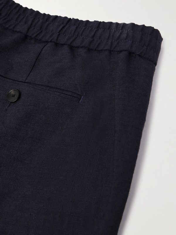 James Straight-Leg Linen Drawstring Trousers - CU James Straight-Leg Linen Drawstring Trousers - CU