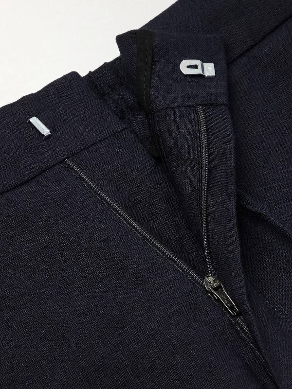 James Straight-Leg Linen Drawstring Trousers - E1 James Straight-Leg Linen Drawstring Trousers - E1