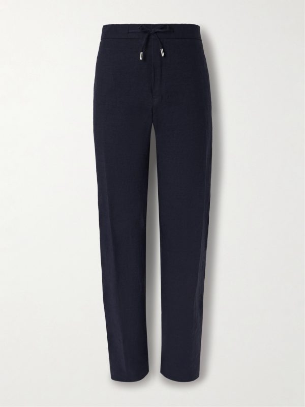 James Straight-Leg Linen Drawstring Trousers James Straight-Leg Linen Drawstring Trousers