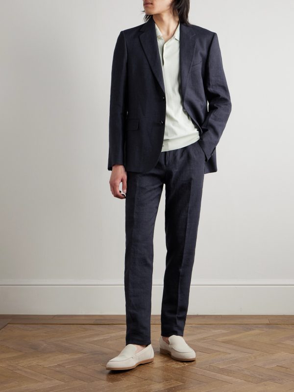 James Straight-Leg Linen Drawstring Trousers - OU James Straight-Leg Linen Drawstring Trousers - OU